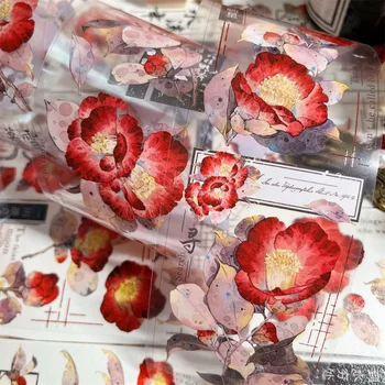 1 рулон 6 м Оригинальных прозрачных цветочных лент для домашних животных, японская широкая лента Васи, принадлежности для скрапбукинга, Клейкий материал для изготовления открыток