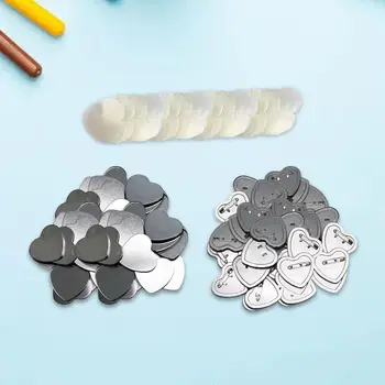 100 Комплектов пустых значков с пуговицами в форме сердца для станка для изготовления значков DIY Pin-кнопки