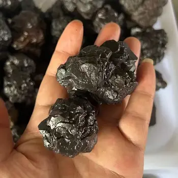 1500 г / пакет Сыпучих натуральных Кристаллов Исцеляющий Пророческий Камень Необработанный Черный Метеорит Железная Руда Необработанный Минерал Карбонадо