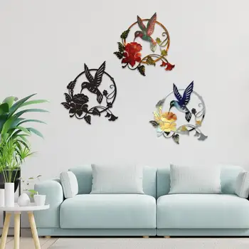 3D Металлическая птица, настенное искусство, Креативный декор Круглой стены в виде Птицы, современное Наружное украшение для двора, гостиной, Домашнего Патио, украшения сада.