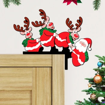 4 упаковки Я видел, Что Рождественская вывеска на углу двери, Деревянное украшение на углу двери дома