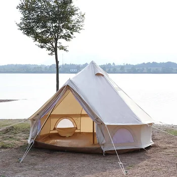 5 м 280 г хлопка 900D oxford outdoor glamping 8-местная кемпинговая палатка-колокольчик для семьи