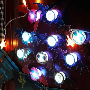 5шт Лампа-летучая мышь Ночник Самоклеящийся Водонепроницаемый Съемный светильник-летучая мышь с 3D эффектом Ужасов Страшные принадлежности для вечеринок