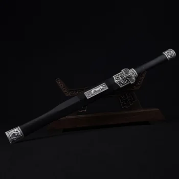 68 см короткий средневековый металлический настоящий меч из высокомарганцовистой стали, встроенные деревянные украшения для мечей ручной работы, восьмигранный твердый меч