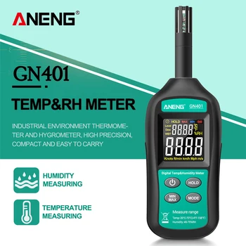 ANENG GN401, Мини-измеритель температуры и влажности, Ручной Бесконтактный Прецизионный Цифровой воздушный термометр, гигрометр, тестер