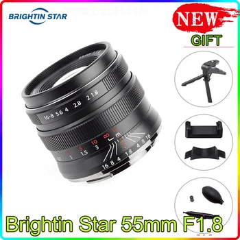 Brightin Star 55 мм F1.8 Полнокадровый Объектив Камеры С Фиксированной Ручной Фокусировкой Беззеркальная Камера Для Nikon Z6 Z7 Canon EOSR Sony A9 A7R3 A7M3