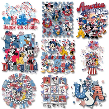 Disney Mickey 4 июля, America Vibes, День независимости Микки и друзей, Утюжок на куртках, сумках, одежде на подушках