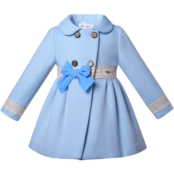 Pettigirl 2023 Зимняя синяя детская куртка для девочек, меховой кардиган, пальто, одежда для подростков от 2 до 12 лет