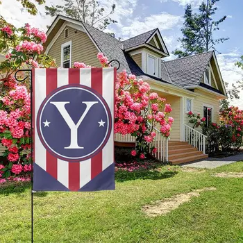Американский Садовый флаг с монограммой 4 июля, буква Y, звезды и полосы, Патриотический Декор в честь Дня Независимости во дворе 
Флаг США