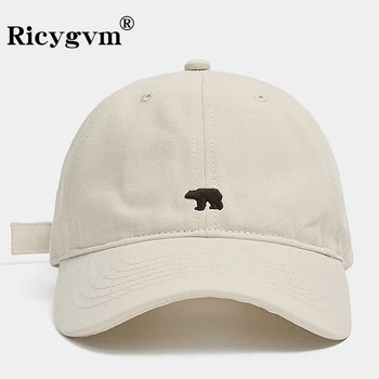 Бейсбольная кепка с вышивкой Белого Медведя Для мужчин, Женская Хлопковая Регулируемая кепка-кепка, Модные Повседневные солнцезащитные козырьки, Остроконечная шляпа Унисекс
