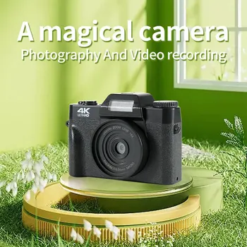 Видеокамера в стиле ретро с разрешением 4K HD, Автофокус, 48-Мегапиксельная камера для записи, защита от встряхивания, Портативная камера для путешествий, Встроенная запись, Поддержка USB 2.0, TF