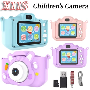 Детская камера X11S с 2,0-дюймовым ЖК-экраном, цифровое устройство, предотвращающее повреждение при падении, Запись путешествий с помощью шнурка в подарок на день рождения