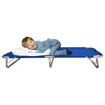 Детская кроватка, портативная складная дорожная кровать - для кемпинга, пеших прогулок на открытом воздухе, фургона на колесах или школьного детского сада - длиной 60 дюймов - включает дорожную сумку