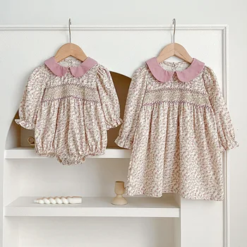 Детское платье 2023 Новые Осенние платья с длинными рукавами и милым принтом для девочек Фирменный дизайн