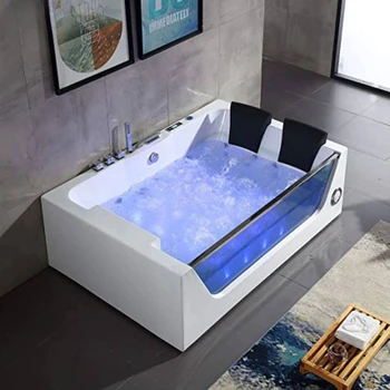 Дизайн для серфинга Отдельно Стоящая Большая воздушная ванна Bubble на 2 персоны, Функциональная Акриловая гидромассажная ванна для гидромассажа, стеклянная Гидромассажная ванна