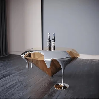 Дизайнерское Современное Искусство, стол с алмазной кромкой, Чайный столик, Стол для жидкой подвески, Стол для показа в отеле