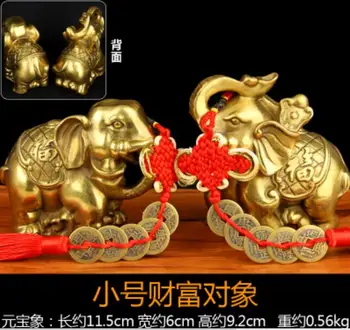 Китайский слон из чистой меди, поглощающий воду, украшения для дома и офиса.