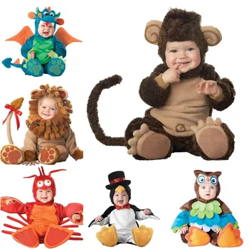 Костюм для маленьких мальчиков, наряды на Хэллоуин, одежда для счастливого Пурима, карнавальный комбинезон для косплея с животными, комбинезон для малышей, одежда для младенцев для девочек