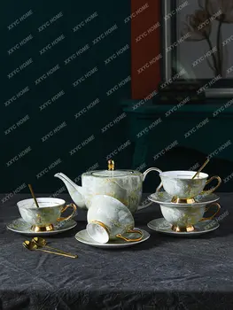 Кофейная чашка из костяного фарфора, высококачественная изысканная Европейская легкая роскошь, красивый легкий Роскошный Домашний Британский послеобеденный Чайный сервиз