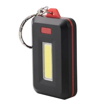 Красный COB светодиодный фонарик, 3-режимная мини-лампа, брелок для ключей, брелок для ключей, карманный брелок для ключей, аварийное освещение AAA