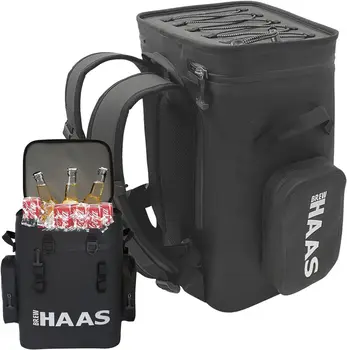 Кулер для рюкзака Haas Матово-черный, Высококачественная герметичная молния, Изолированные карманы из умного аэрогеля, Этот водонепроницаемый Кулер для рюкзака