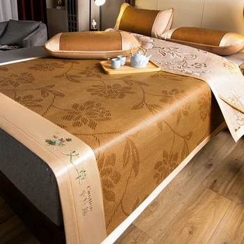 Летний коврик для сна из натурального ротанга Ice, складной прочный охлаждающий коврик, охлаждающая кровать для дома, общежития, дышащие гладкие покрывала