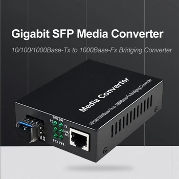 Медиаконвертер SFP-волокна в RJ45 Металлический SFP-оптоволоконный преобразователь SFP 10/100/1000 М Ethernet Конвертер, совместимый с трансивером