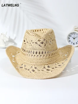 Модная ковбойская шляпа, женские летние солнцезащитные шляпы, Пляжные шляпы для ковбоек Оптом