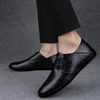 Мужская кожаная обувь, модельные туфли в деловом стиле, универсальная повседневная обувь, амортизирующая обувь, износостойкая