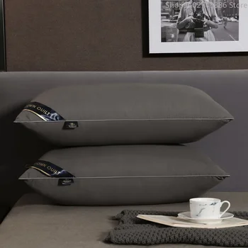 Мягкие и уютные подушки с высоким отскоком для сна, вышитые 3D твердой окантовкой, подушки для гостиничной кровати премиум-класса Сбоку и сзади