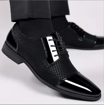 обувь для мужчин; Модные Мужские модельные туфли; Деловые Оксфорды Большого размера; Дизайнерская Мужская Повседневная обувь Из Искусственной Кожи; Мужская обувь; zapatos hombre