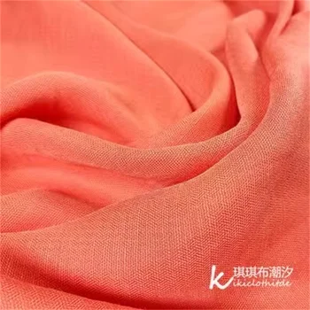 Оранжевая льняная атласная однотонная дышащая гладкая ткань для летней юбки-платья