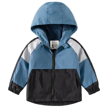 Осенне-зимняя куртка с капюшоном для мальчиков 2023 года, двухслойное теплое детское пальто на молнии, модная детская одежда