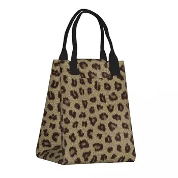 Переносная сумка для ланча, свежая сумка-холодильник, Удобная сумка для ланча, сумка-контейнер с текстурой кожи леопарда