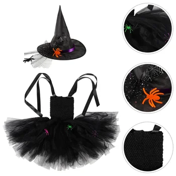 Платье без рукавов, декоративный наряд девушки-паука на Хэллоуин, косплей, Маленькая шляпа ведьмы