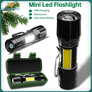 Портативный Мини-светодиодный фонарик с перезаряжаемым зумом, светодиодный фонарик XP-G Q5, вспышка, фонарь, 3 режима освещения, Походный фонарь