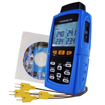 Регистратор данных термометра термопары T1 / T2, T3 / T4 Входной терминал 16 800 данных типа K / J / T / E / R / S / N (доступна упаковка OEM)