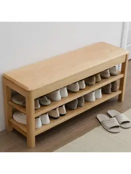 Скамья для обуви Nordic из массива дерева, подставка для табурета, дверцу обувного шкафа можно носить, скамья для обуви, табурет для тестирования обуви на крыльце, домашняя скамья