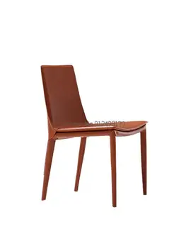 Скандинавский обеденный стул, домашнее простое современное легкое роскошное гостиничное кресло, стул со спинкой для ресторана, итальянское кожаное кресло с седлом