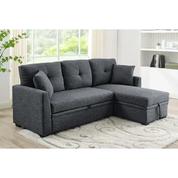 Современный Г-образный Раскладной диван для отдыха с 2 Подушками, подходящий для Офиса, Спальни, Гостиной