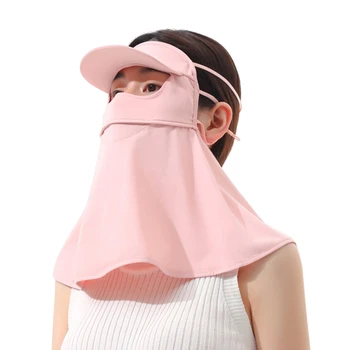 Солнцезащитная маска на все лицо унисекс, регулируемая спортивная маска для бега, тонкая, защищающая от ультрафиолета, Ice Silk, для летних мероприятий на свежем воздухе