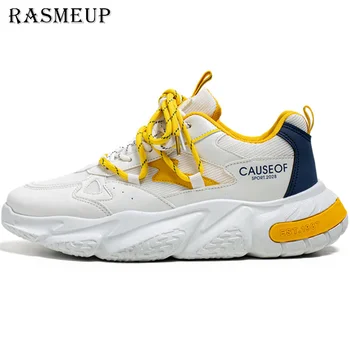 Спортивная обувь RASMEUP, Весенняя новинка, дышащая удобная вулканизированная обувь, мужская повседневная обувь на плоской подошве со шнуровкой, трендовая обувь на платформе для бега