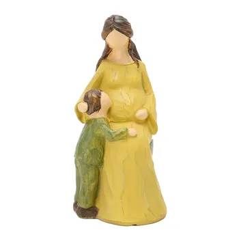 Статуя матери и ребенка Устойчивая к истиранию Красивая яркая ручная роспись Скульптуры матери и ребенка из смолы Художественная для украшения спальни