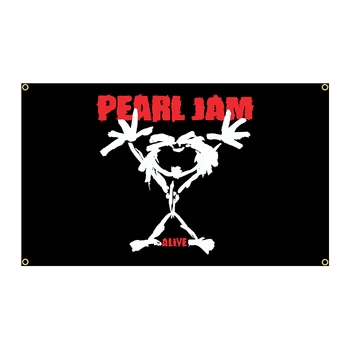 Флаг Pearls JAM Alive 3x5 футов, Баннер Рок-Группы С Полиэстеровой Печатью, Баннер Для Вечеринки или Спальни С Флагом ft, Баннер С Флагом, Баннер С Флагом